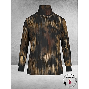 PLUS BASICS Shirt TURTLE NECK WINTER PLISSE